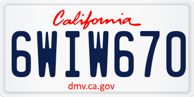 CA license plate 6WIW670