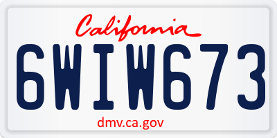 CA license plate 6WIW673