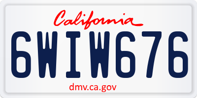 CA license plate 6WIW676