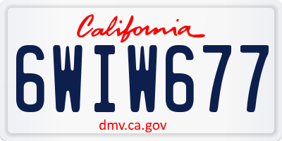 CA license plate 6WIW677