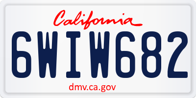 CA license plate 6WIW682