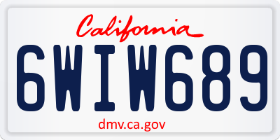 CA license plate 6WIW689
