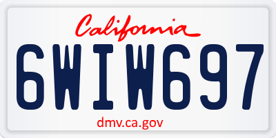 CA license plate 6WIW697
