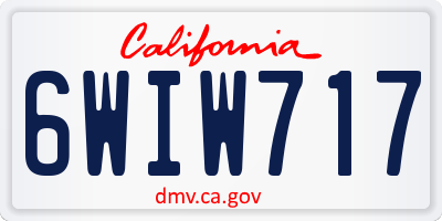 CA license plate 6WIW717