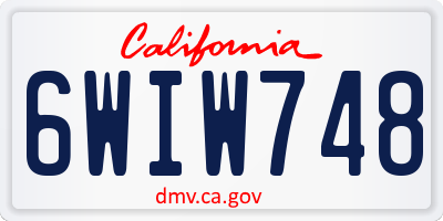 CA license plate 6WIW748