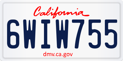 CA license plate 6WIW755