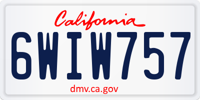 CA license plate 6WIW757