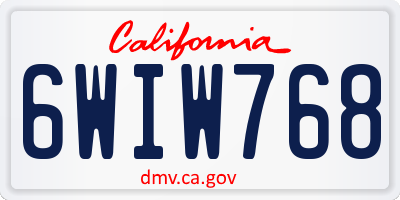 CA license plate 6WIW768