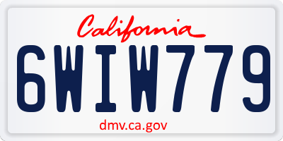CA license plate 6WIW779