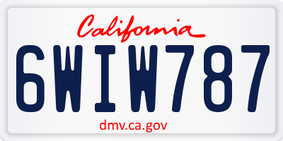 CA license plate 6WIW787