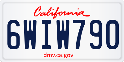 CA license plate 6WIW790