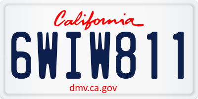 CA license plate 6WIW811