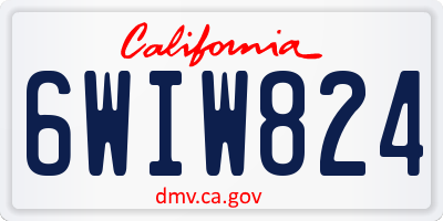 CA license plate 6WIW824