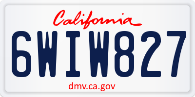 CA license plate 6WIW827