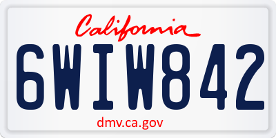 CA license plate 6WIW842