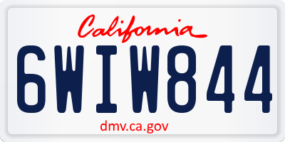 CA license plate 6WIW844
