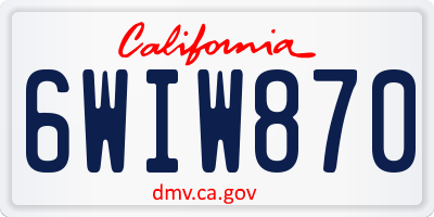 CA license plate 6WIW870