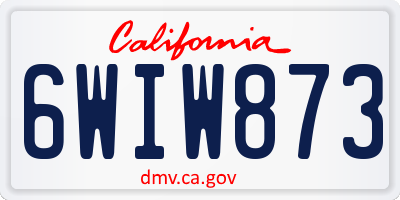 CA license plate 6WIW873