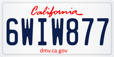 CA license plate 6WIW877