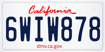 CA license plate 6WIW878