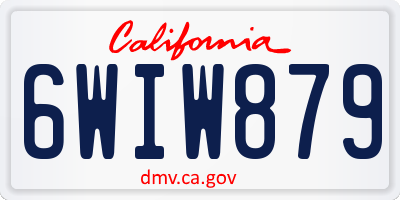 CA license plate 6WIW879