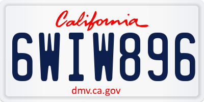 CA license plate 6WIW896