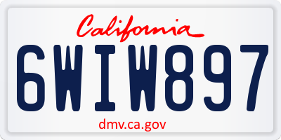 CA license plate 6WIW897
