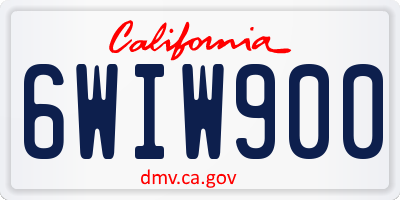CA license plate 6WIW900
