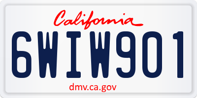 CA license plate 6WIW901