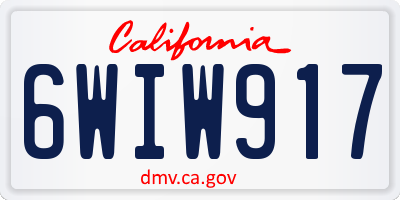 CA license plate 6WIW917