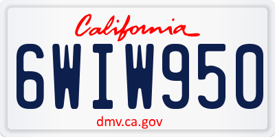 CA license plate 6WIW950