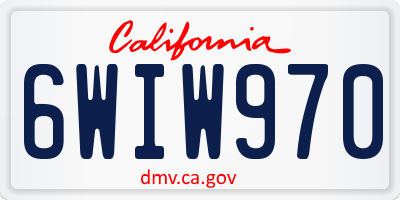 CA license plate 6WIW970