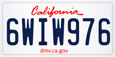 CA license plate 6WIW976