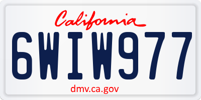 CA license plate 6WIW977