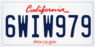CA license plate 6WIW979