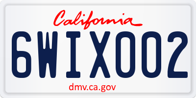 CA license plate 6WIX002