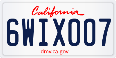 CA license plate 6WIX007