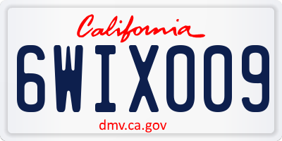CA license plate 6WIX009