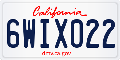 CA license plate 6WIX022