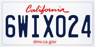 CA license plate 6WIX024
