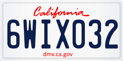 CA license plate 6WIX032
