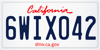 CA license plate 6WIX042