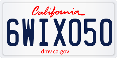 CA license plate 6WIX050