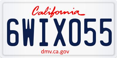 CA license plate 6WIX055