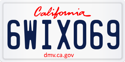 CA license plate 6WIX069
