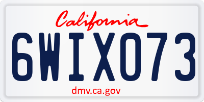 CA license plate 6WIX073