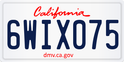 CA license plate 6WIX075