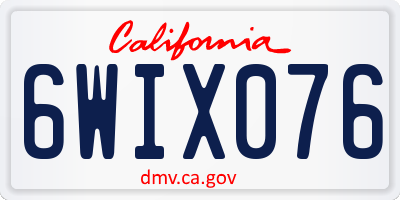 CA license plate 6WIX076