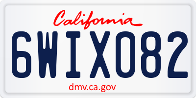 CA license plate 6WIX082