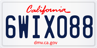 CA license plate 6WIX088